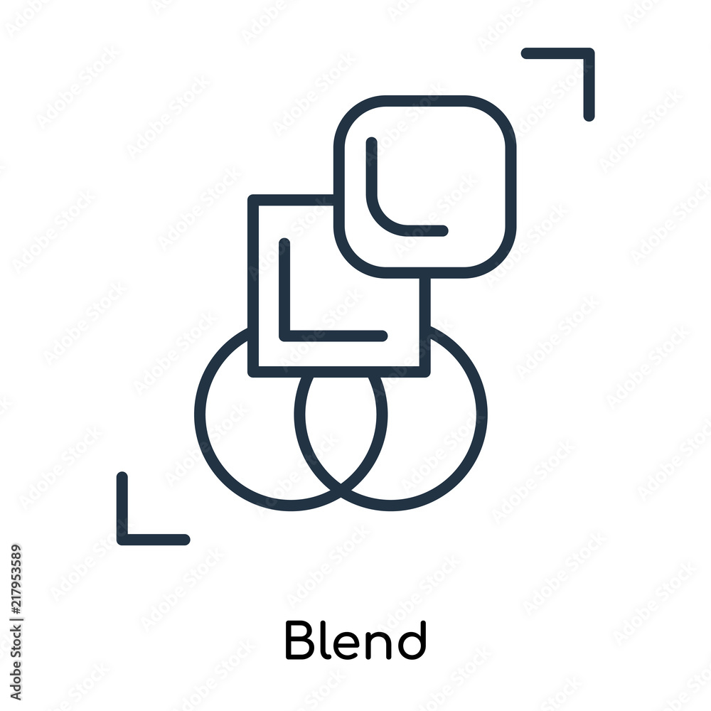 Blend icon vector isolated on white background, Blend sign , thin symbols or lined elements in outline style Blend icon vector isolated on white background, Blend sign , thin symbols or lined elements in outline style