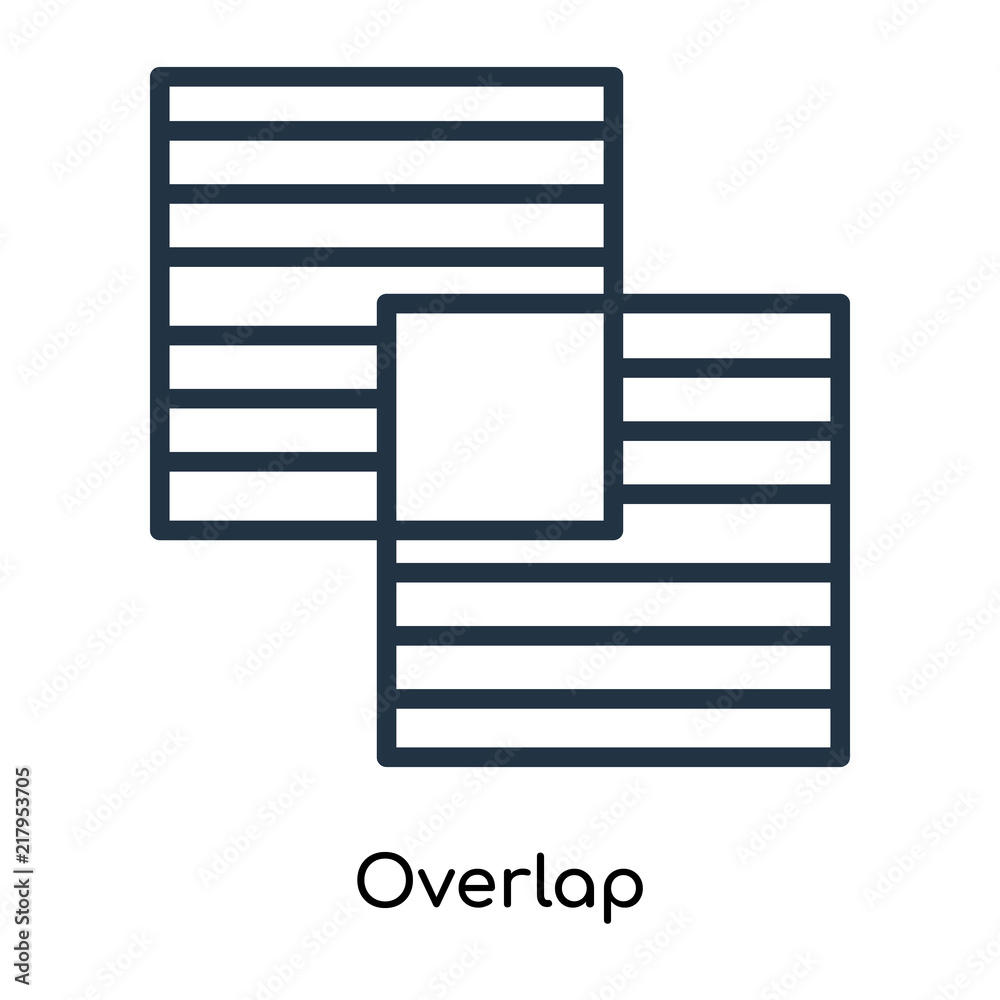Overlap icon vector isolated on white background, Overlap sign , line ...