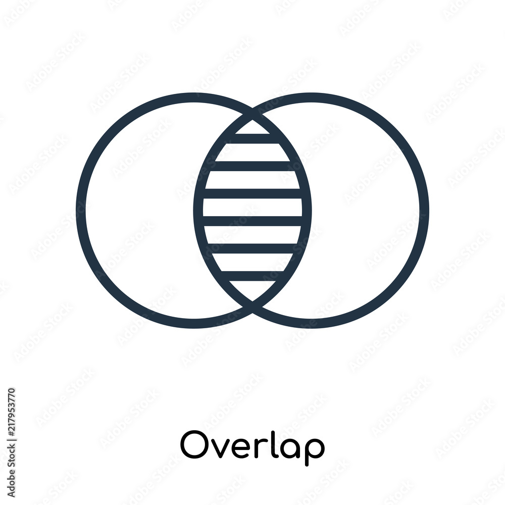 Overlap icon vector isolated on white background, Overlap sign , line ...