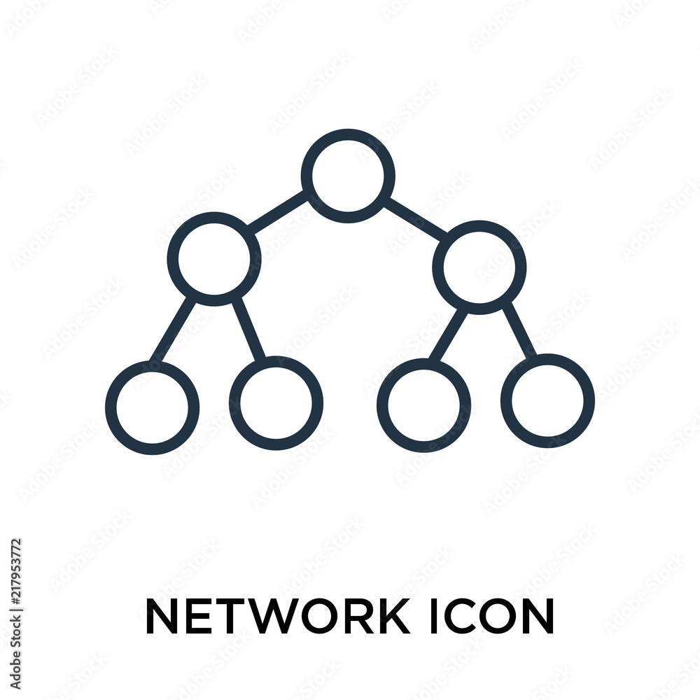 Network icon vector isolated on white background, Network sign , thin symbol or stroke element design in outline style Network icon vector isolated on white background, Network sign , thin symbol or stroke element design in outline style