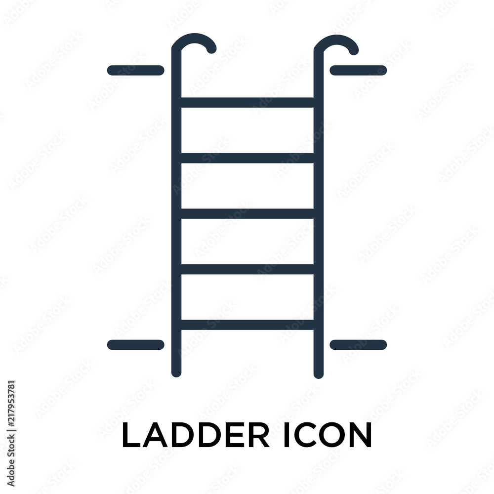 Ladder icon vector isolated on white background, Ladder sign , thin elements or linear logo design in outline style Ladder icon vector isolated on white background, Ladder sign , thin elements or linear logo design in outline style