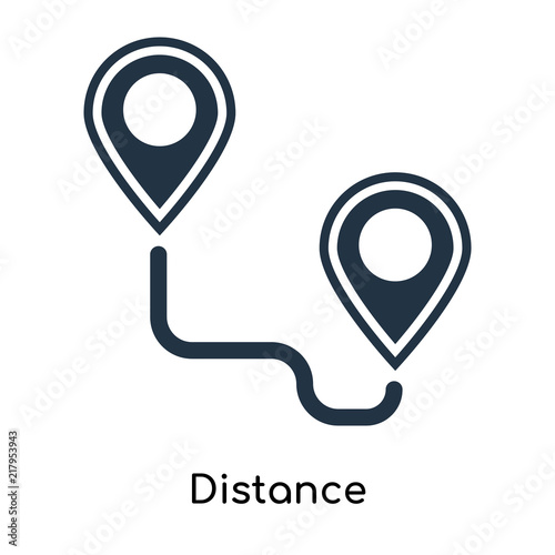Distance icon vector isolated on white background, Distance sign