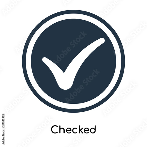 Checked icon vector isolated on white background, Checked sign
