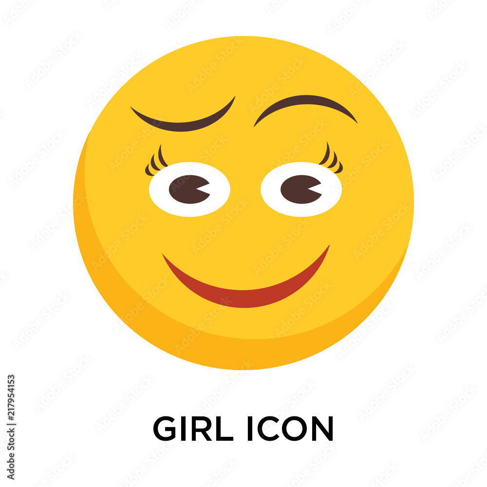Fototapeta premium Girl icon vector isolated on white background, Girl sign