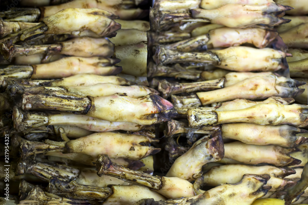 Fototapeta premium traditional food, cooked lamb foots and hooves