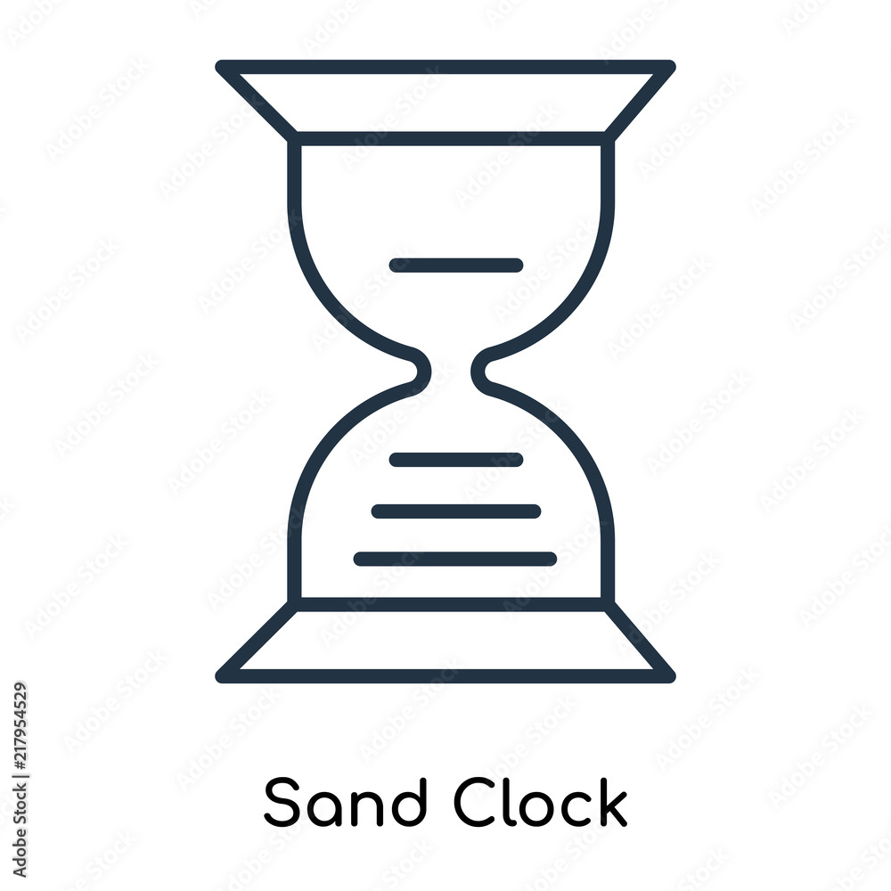 Sand Clock icon vector isolated on white background, Sand Clock sign , thin symbols or lined elements in outline style Sand Clock icon vector isolated on white background, Sand Clock sign , thin symbols or lined elements in outline style