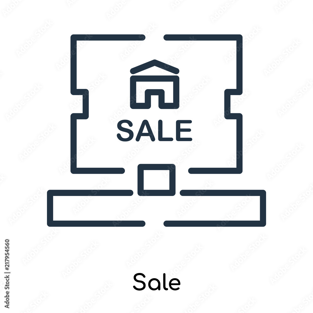 Sale icon vector isolated on white background, Sale sign , thin symbols or lined elements in outline style Sale icon vector isolated on white background, Sale sign , thin symbols or lined elements in outline style