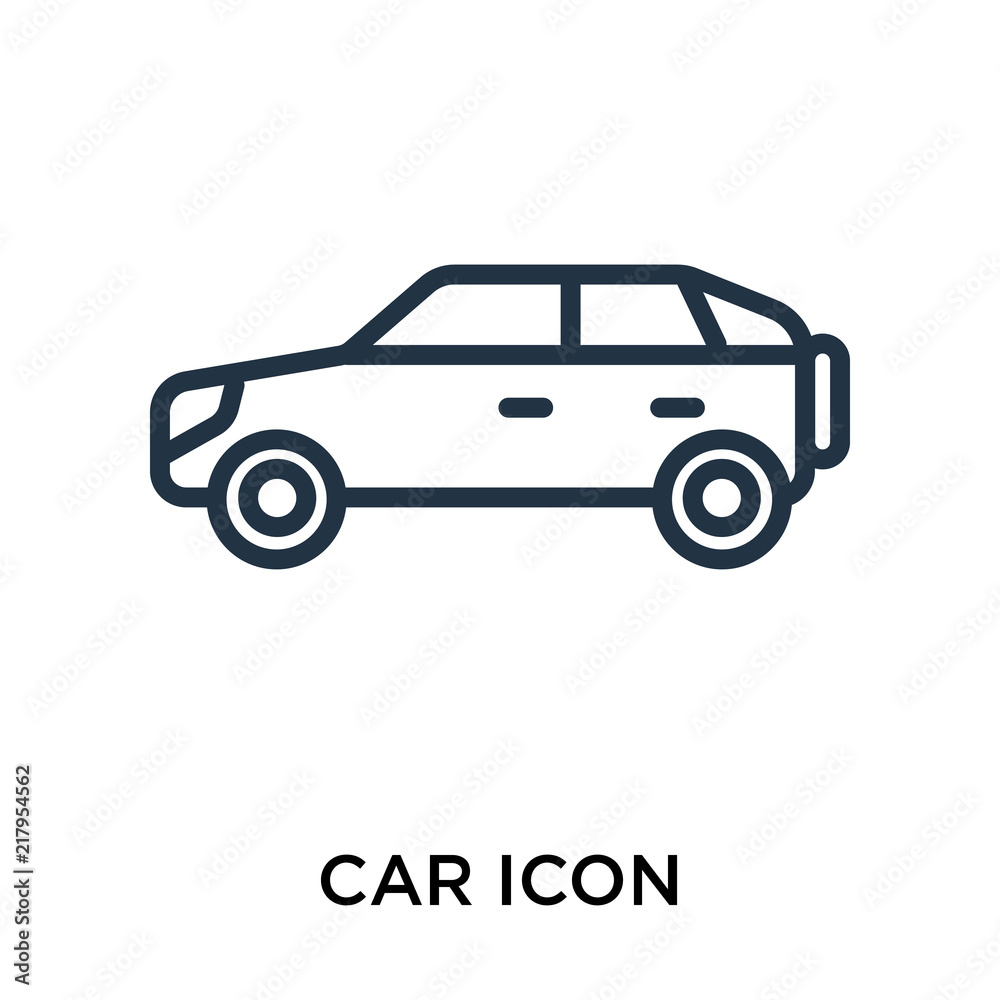 car icon isolated on white background. Simple and editable car icons. Modern icon vector illustration.