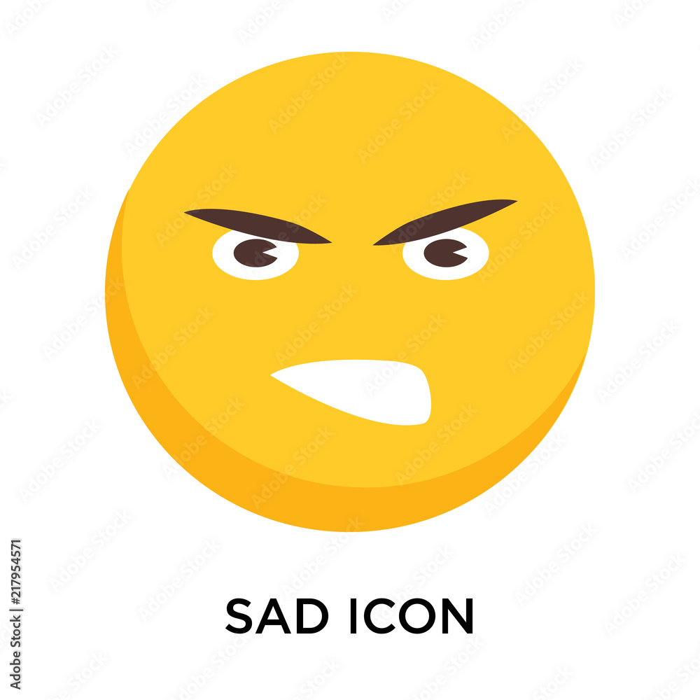 Fototapeta premium Sad icon vector isolated on white background, Sad sign