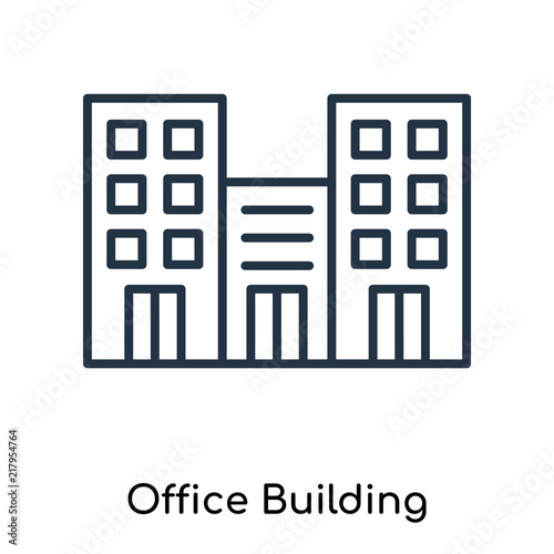 Office Building icon vector isolated on white background, Office Building sign , thin symbols or lined elements in outline style
