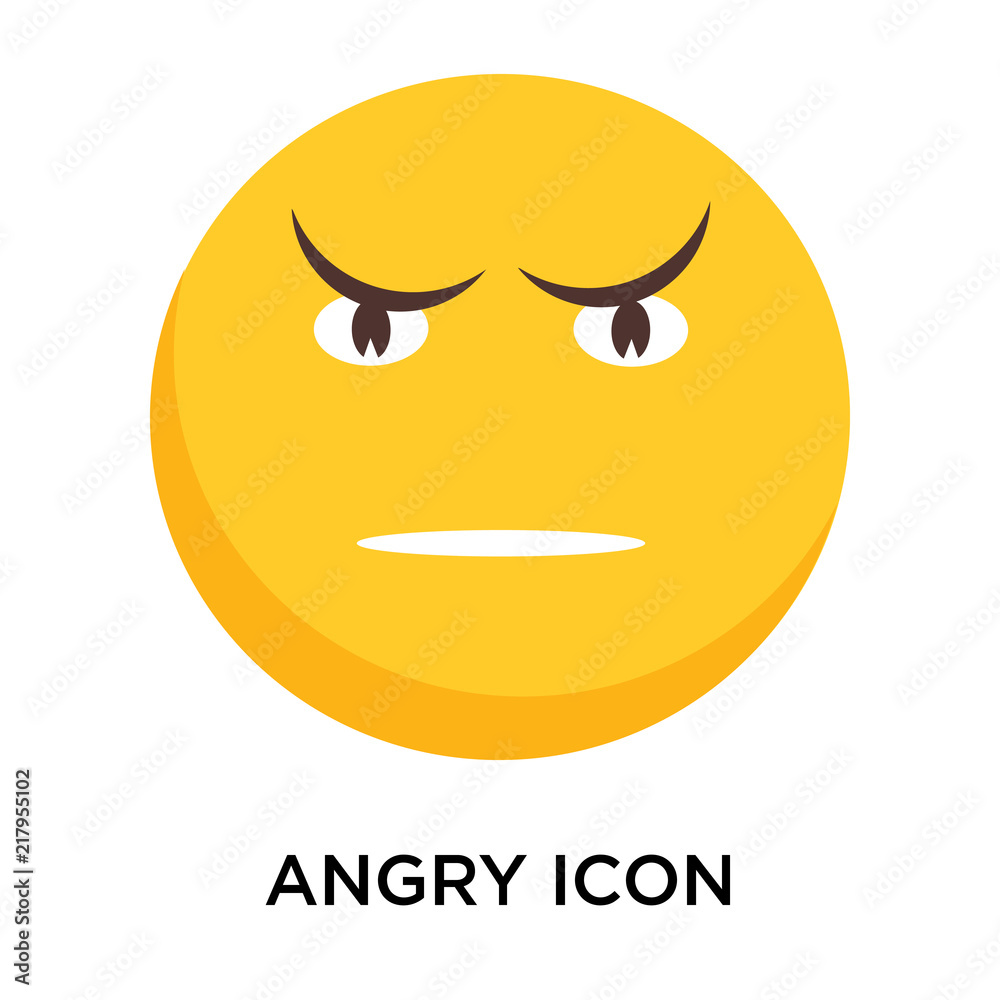 Fototapeta premium Angry icon vector isolated on white background, Angry sign