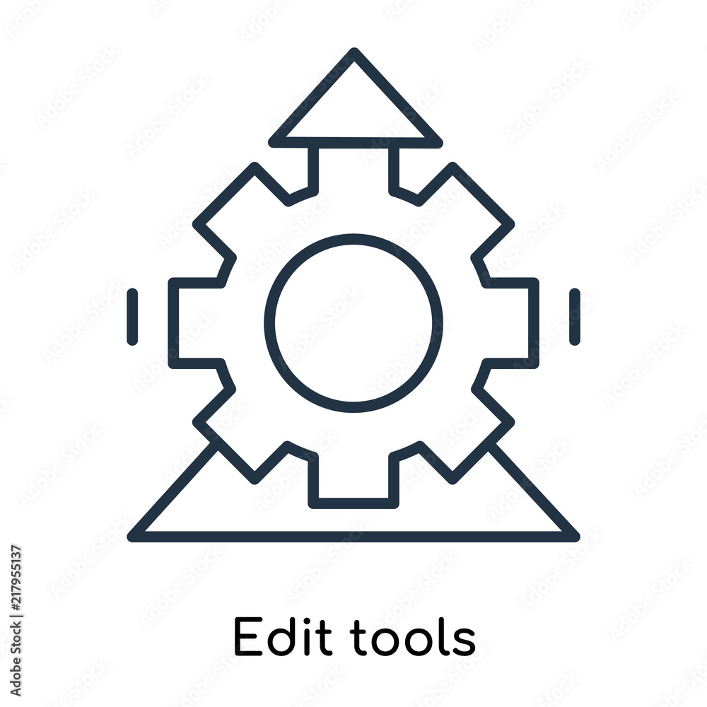 Edit tools icon vector isolated on white background, Edit tools sign , thin symbols or lined elements in outline style Edit tools icon vector isolated on white background, Edit tools sign , thin symbols or lined elements in outline style