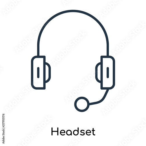 Headset icon vector isolated on white background, Headset sign , thin symbols or lined elements in outline style