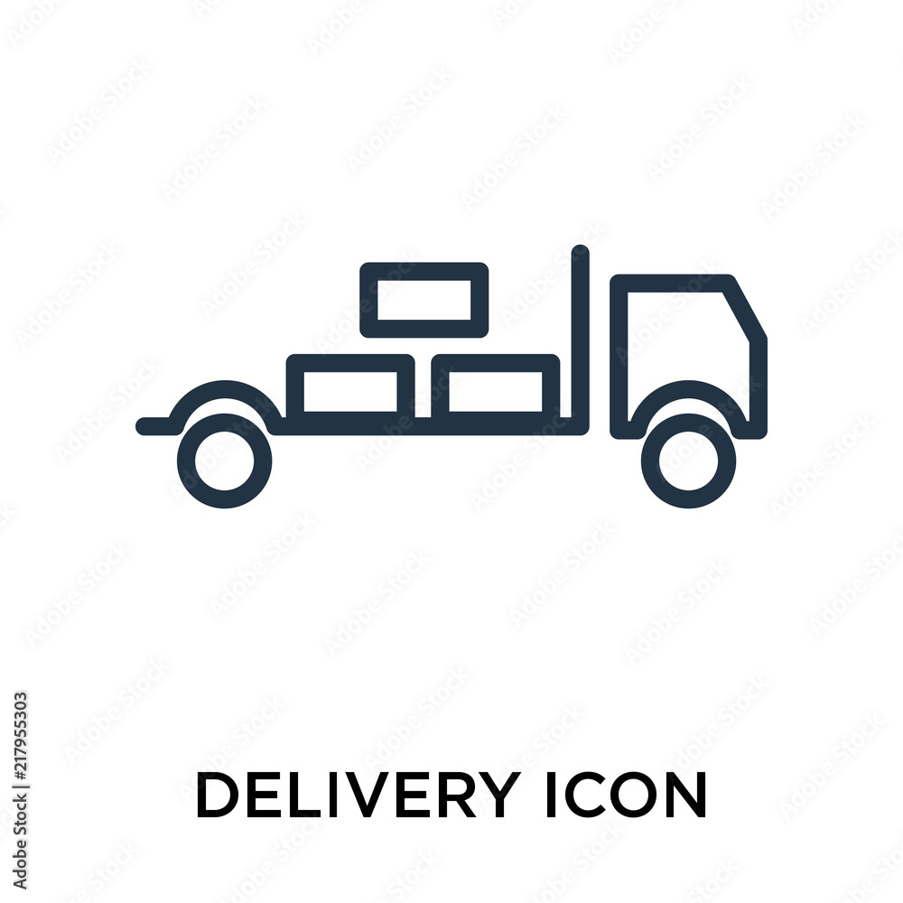 delivery icon isolated on white background. Simple and editable delivery icons. Modern icon vector illustration.