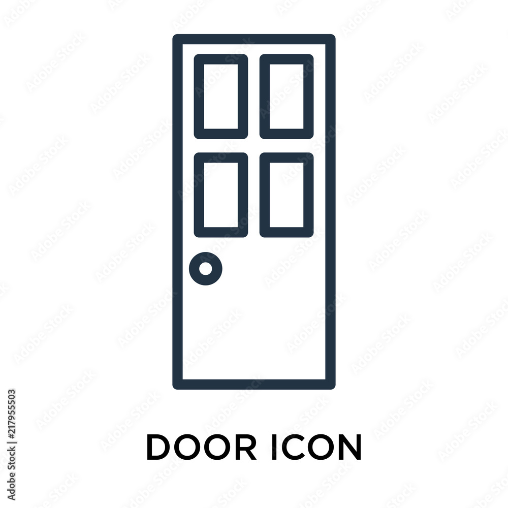 door icon isolated on white background. Simple and editable door icons. Modern icon vector illustration.
