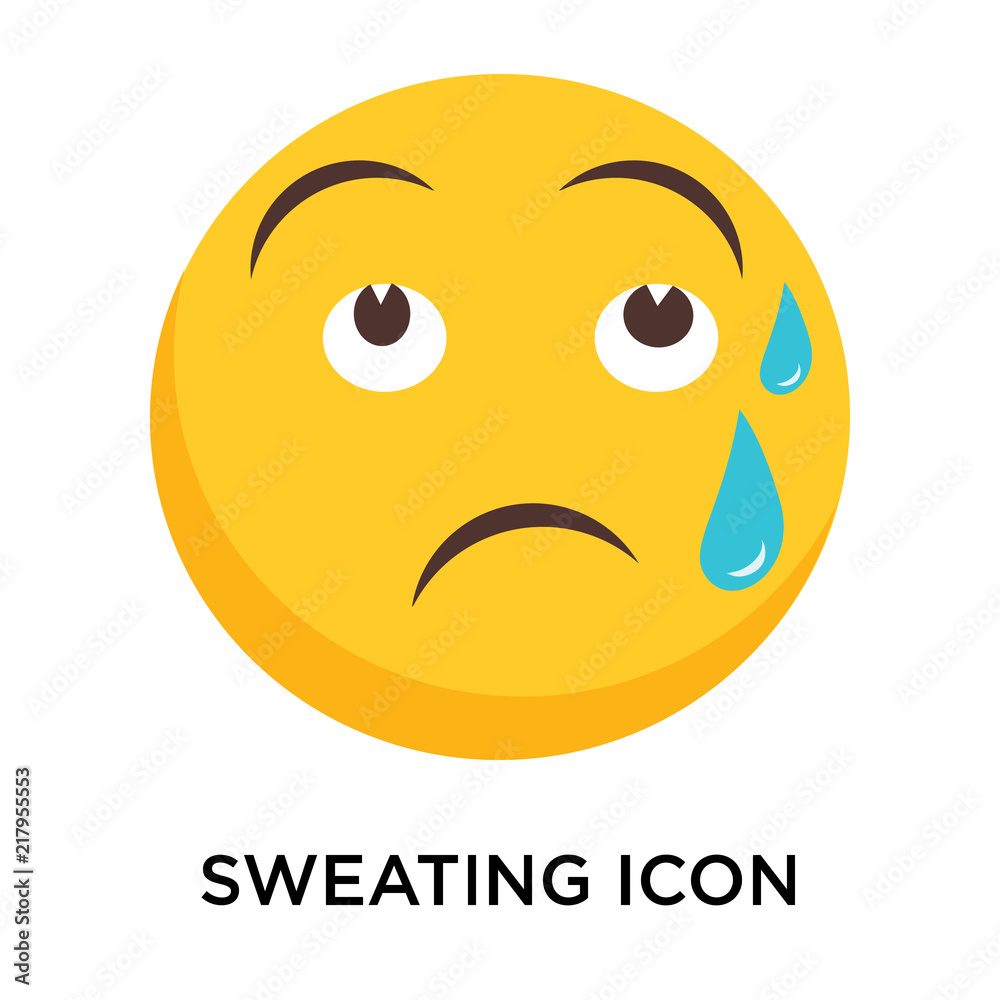 Fototapeta premium Sweating icon vector isolated on white background, Sweating sign