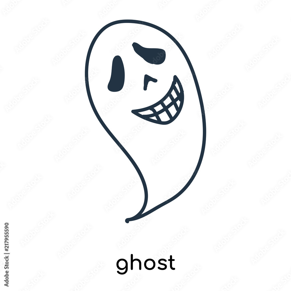 ghost icon vector isolated on white background, ghost sign , illustration with thin symbols or lined elements in outline style ghost icon vector isolated on white background, ghost sign , illustration with thin symbols or lined elements in outline style