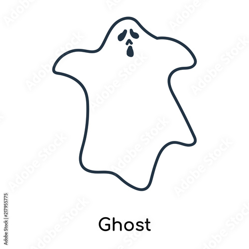 Ghost icon vector isolated on white background, Ghost sign , illustration with thin symbols or lined elements in outline style