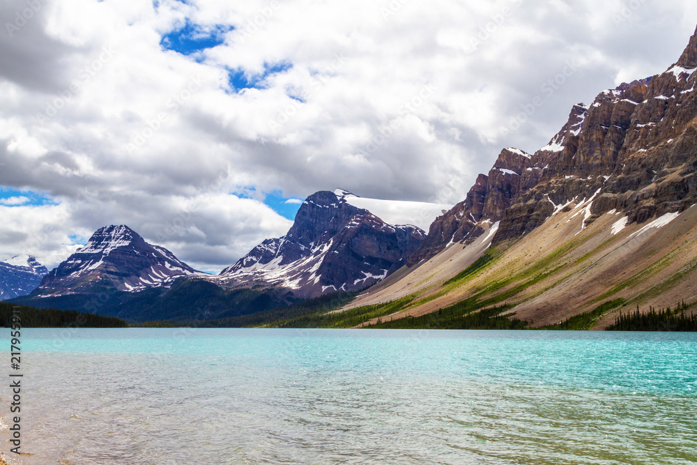 Bow Lake With Crowfoot Glacier and Crowfoot Mountain