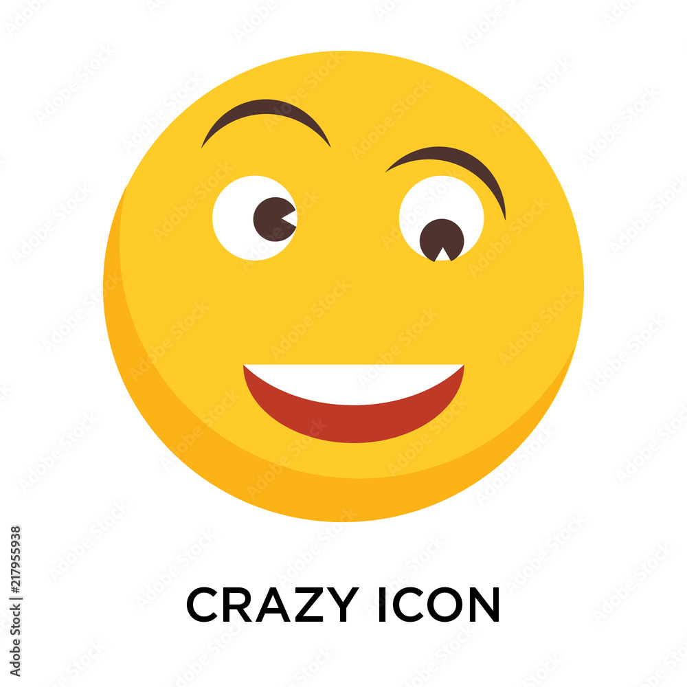 Crazy icon vector isolated on white background, Crazy sign