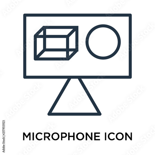 Microphone icon vector isolated on white background, Microphone sign , thin symbol or stroke element design in outline style
