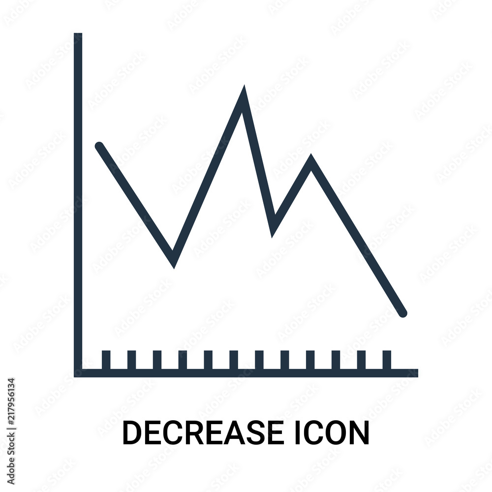 decrease icon on white background. Modern icons vector illustration. Trendy decrease icons decrease icon on white background. Modern icons vector illustration. Trendy decrease icons