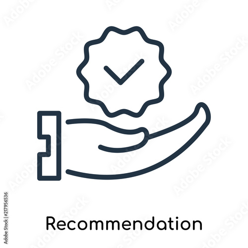 Recommendation icon vector isolated on white background, Recommendation sign , thin symbols or lined elements in outline style