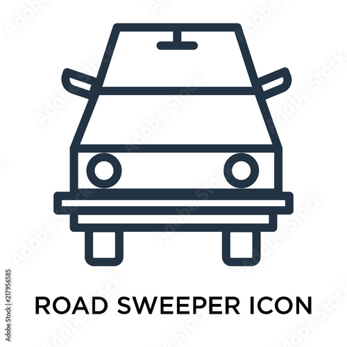 road sweeper icons isolated on white background. Modern and editable road sweeper icon. Simple icon vector illustration.