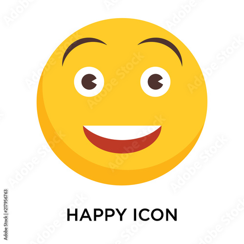 Happy icon vector isolated on white background, Happy sign