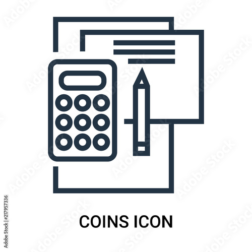 coins icon on white background. Modern icons vector illustration. Trendy coins icons