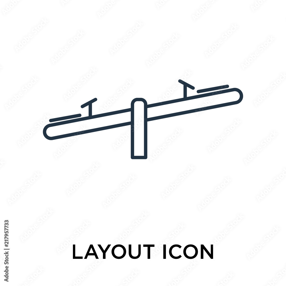 Layout icon vector isolated on white background, Layout sign , thin symbol or stroke element design in outline style