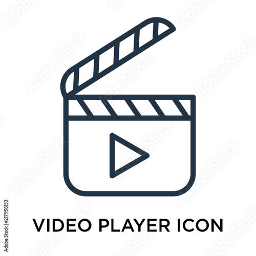 video player icons isolated on white background. Modern and editable video player icon. Simple icon vector illustration.
