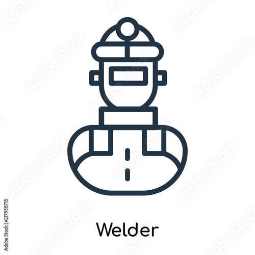 Welder icon vector isolated on white background, Welder sign , thin symbols or lined elements in outline style
