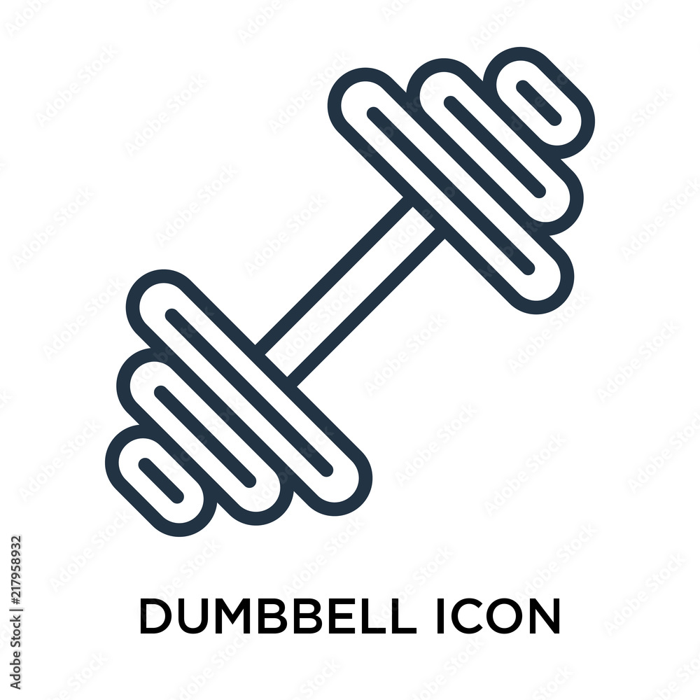 dumbbell icons isolated on white background. Modern and editable