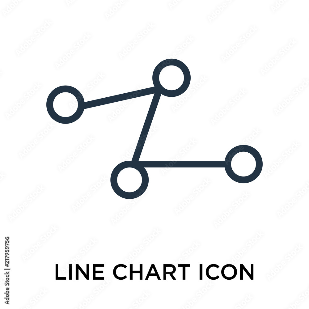 Line chart icon vector isolated on white background, Line chart sign , linear pictogram or outline logo design in lined style Line chart icon vector isolated on white background, Line chart sign , linear pictogram or outline logo design in lined style