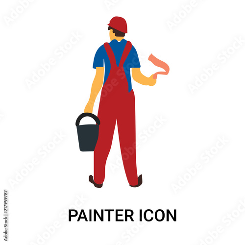 painter icon isolated on white background. Simple and editable painter icons. Modern icon vector illustration.
