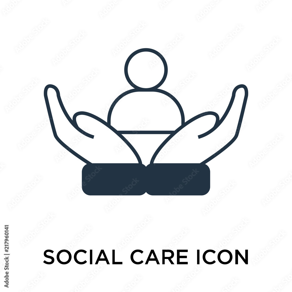 social care icons isolated on white background. Modern and editable social care icon. Simple icon vector illustration.