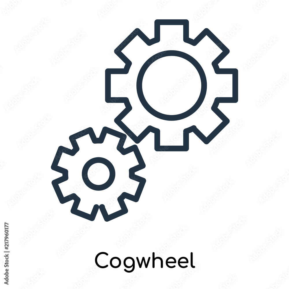Cogwheel icon vector isolated on white background, Cogwheel sign , thin symbols or lined elements in outline style