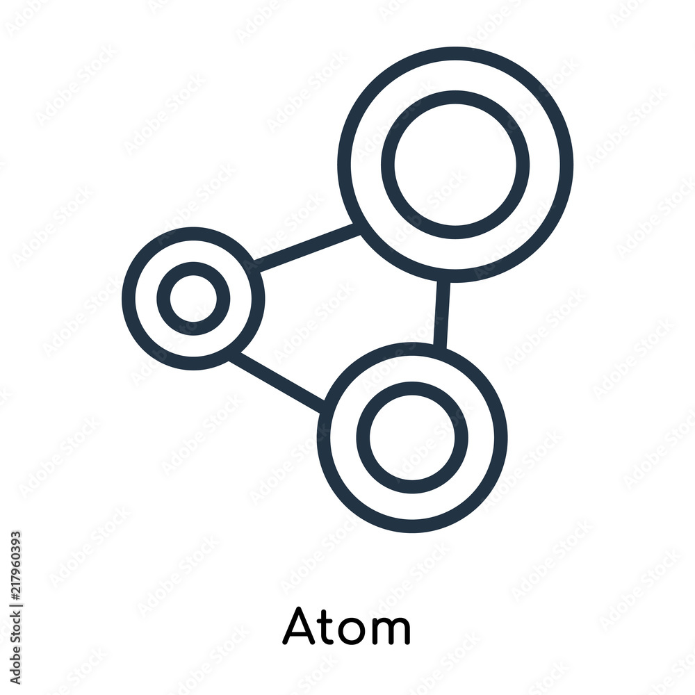 Atom icon vector isolated on white background, Atom sign , thin symbols or lined elements in outline style Atom icon vector isolated on white background, Atom sign , thin symbols or lined elements in outline style