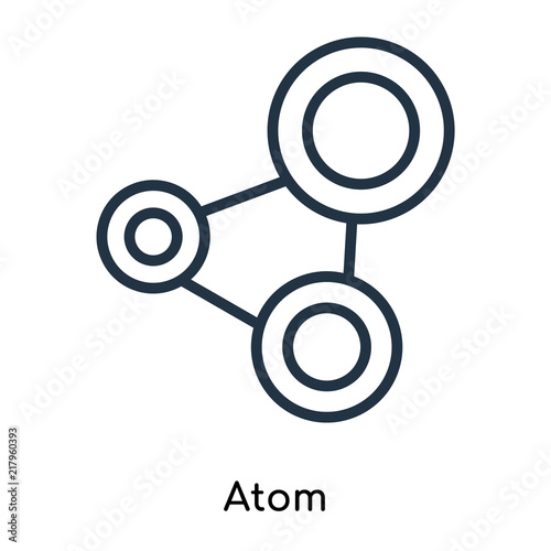 Atom icon vector isolated on white background, Atom sign , thin symbols or lined elements in outline style
