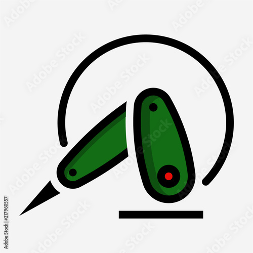 Coloured outline remote manipulator pixel perfect vector icon