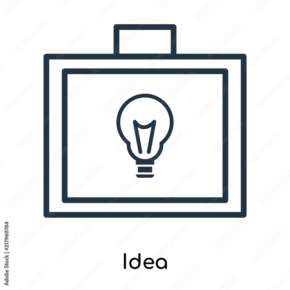 Idea icon vector isolated on white background, Idea sign , thin symbols or lined elements in outline style Idea icon vector isolated on white background, Idea sign , thin symbols or lined elements in outline style