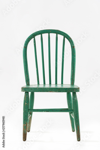 green wooden chair