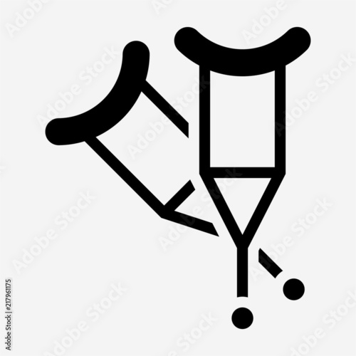 Glyph crutch pixel perfect vector icon