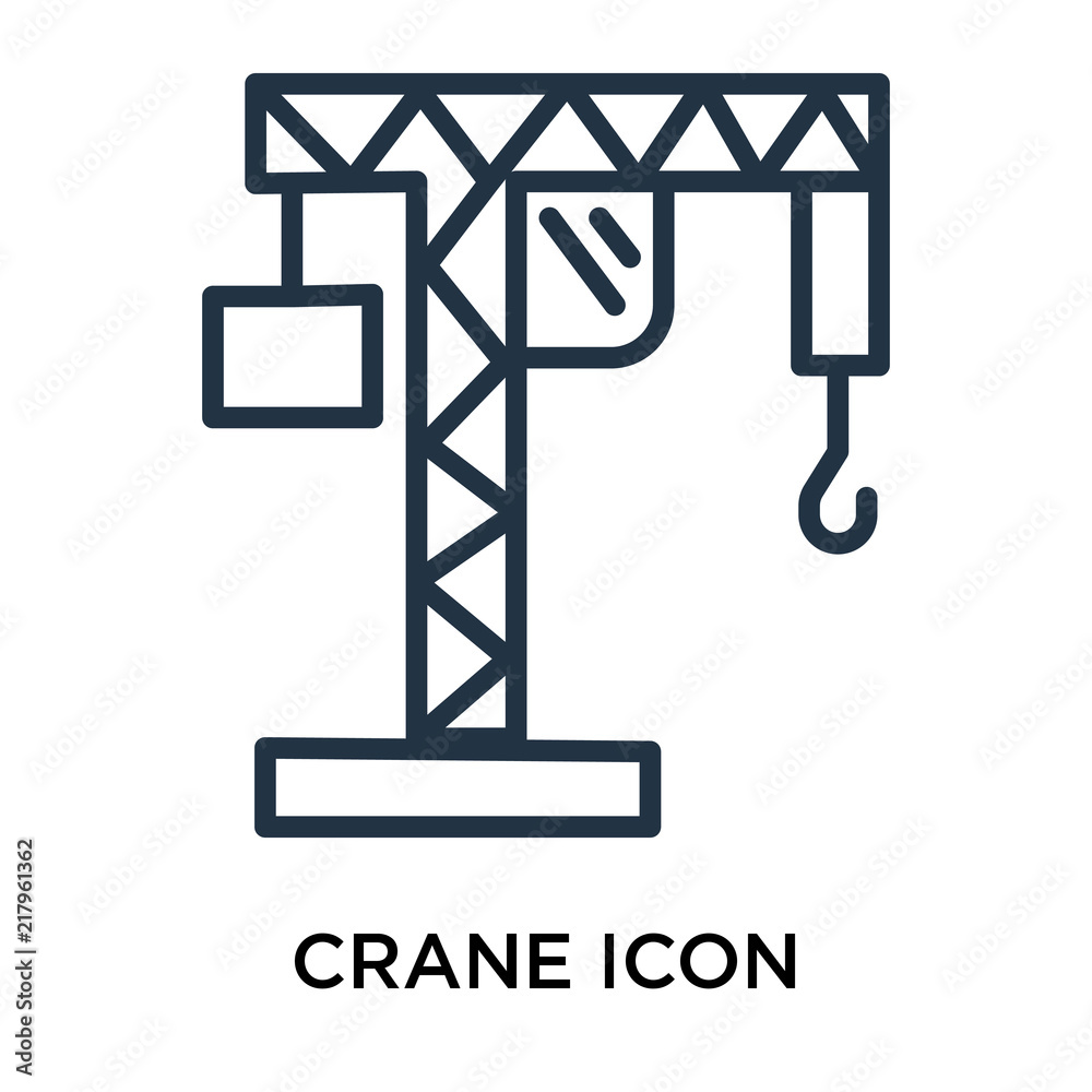 crane icon isolated on white background. Simple and editable crane icons. Modern icon vector illustration. crane icon isolated on white background. Simple and editable crane icons. Modern icon vector illustration.