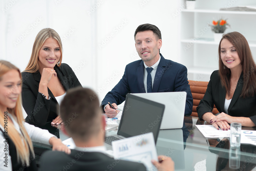 group of business people discussing a new financial project group of business people discussing a new financial project