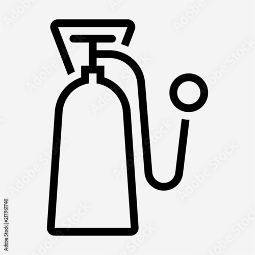 Outline bottled oxygen pixel perfect vector icon