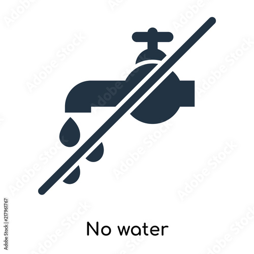 No water icon vector isolated on white background, No water sign , symbols or elements in filled style