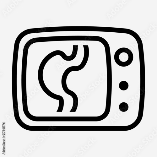 Outline echography pixel perfect vector icon