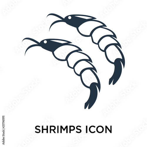 shrimps icons isolated on white background. Modern and editable shrimps icon. Simple icon vector illustration.